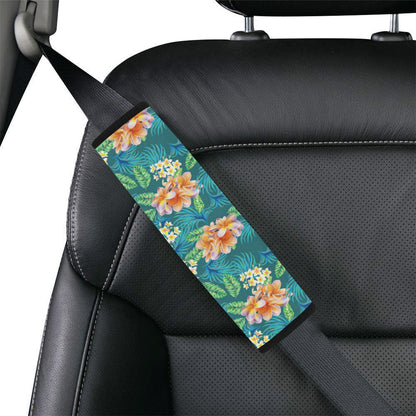 Plumeria Tropical Flower Design Print Car Seat Belt Cover