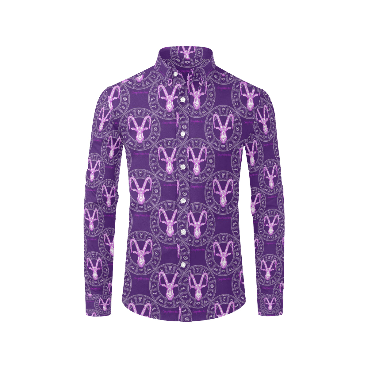 Capricorn Zodiac Pattern Print Design 04 Men's Long Sleeve Shirt