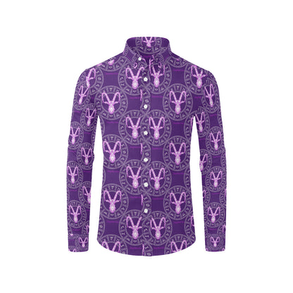 Capricorn Zodiac Pattern Print Design 04 Men's Long Sleeve Shirt
