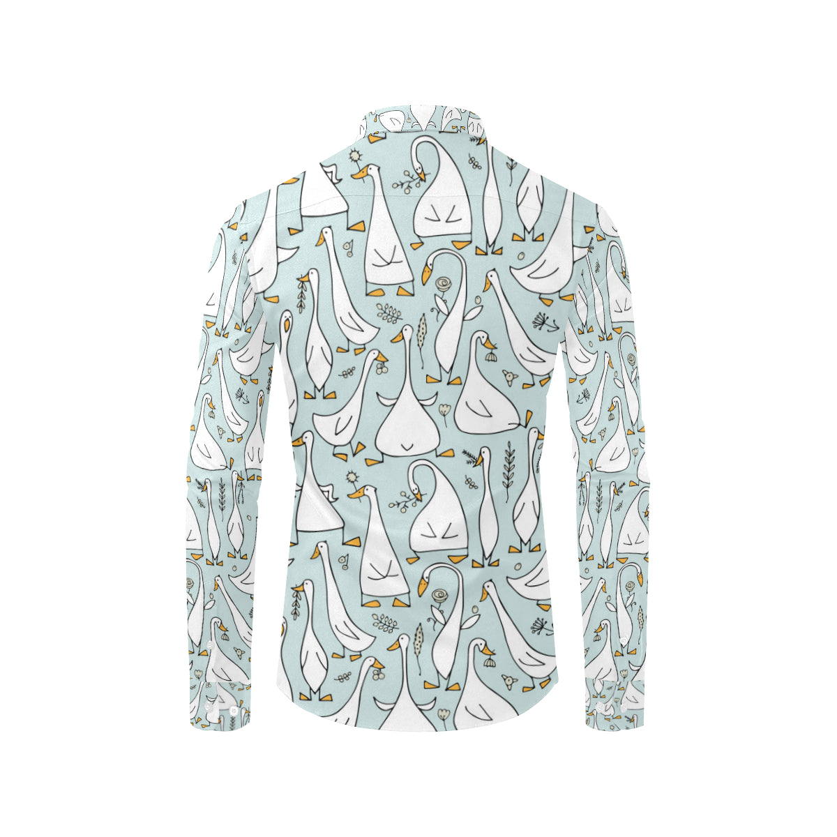 Goose Pattern Print Design 03 Men's Long Sleeve Shirt