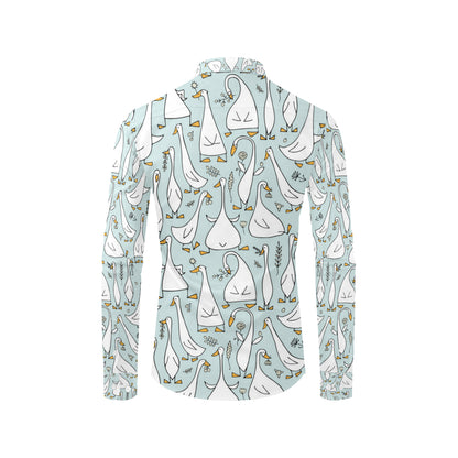 Goose Pattern Print Design 03 Men's Long Sleeve Shirt