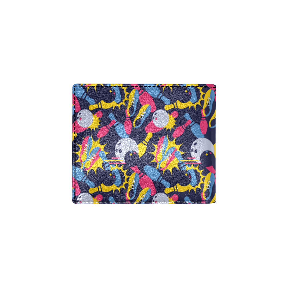Bowling Pattern Print Design 02 Men's ID Card Wallet