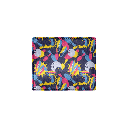 Bowling Pattern Print Design 02 Men's ID Card Wallet