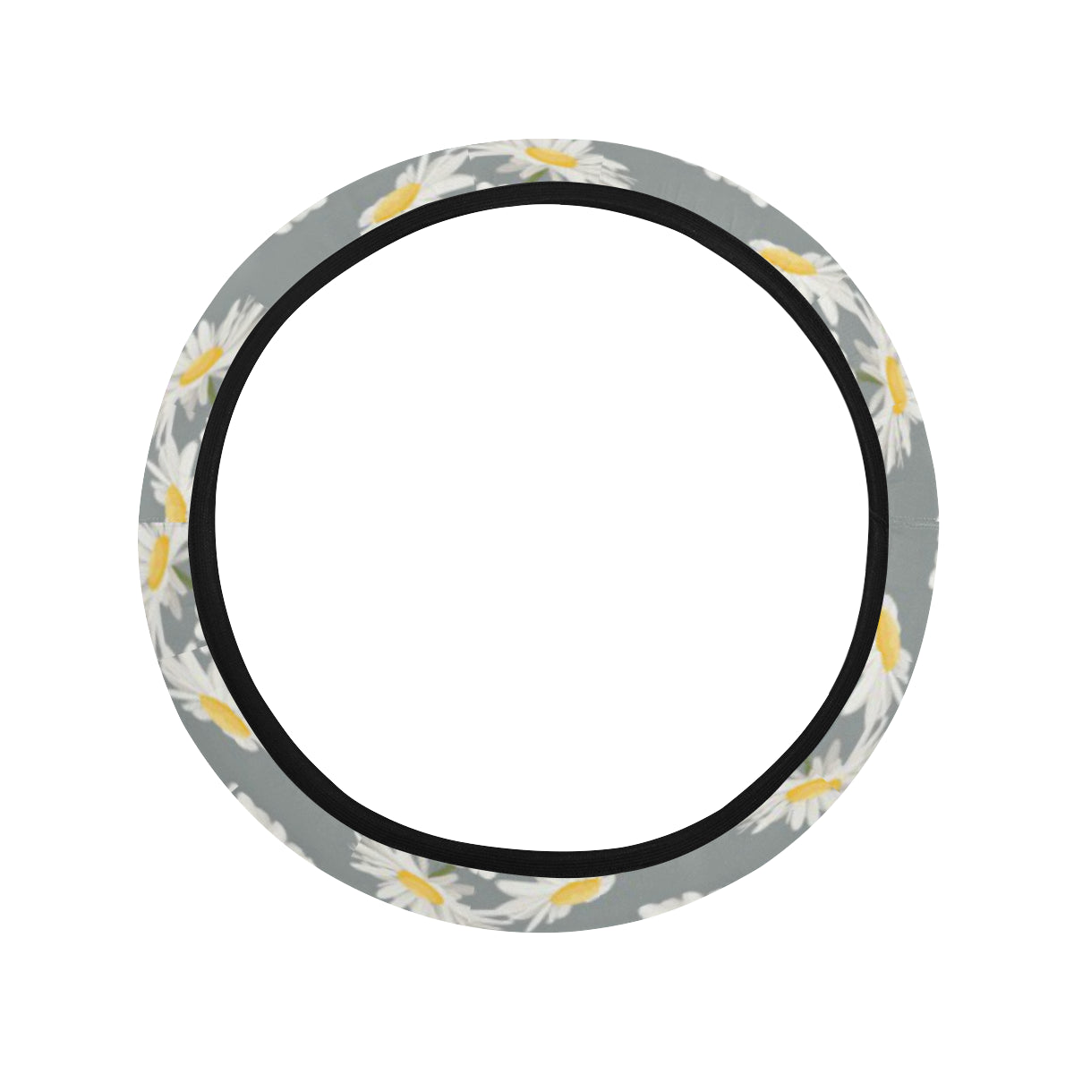Daisy Pattern Print Design DS09 Steering Wheel Cover with Elastic Edge