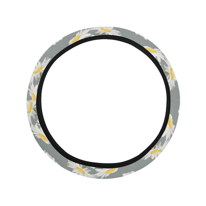 Daisy Pattern Print Design DS09 Steering Wheel Cover with Elastic Edge