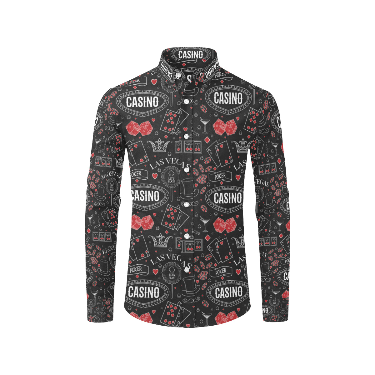 Casino Pattern Print Design 04 Men's Long Sleeve Shirt