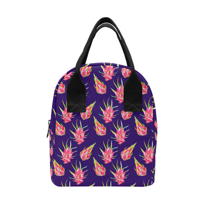 Dragonfruit Pattern Print Design DF02 Insulated Lunch Bag
