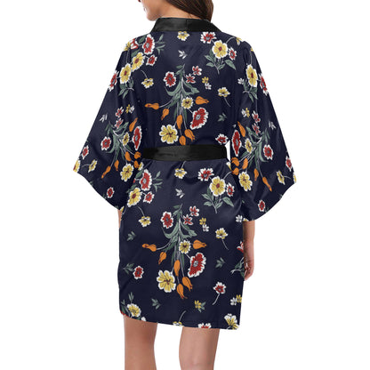 Summer Floral Pattern Print Design SF01 Women Kimono Robe