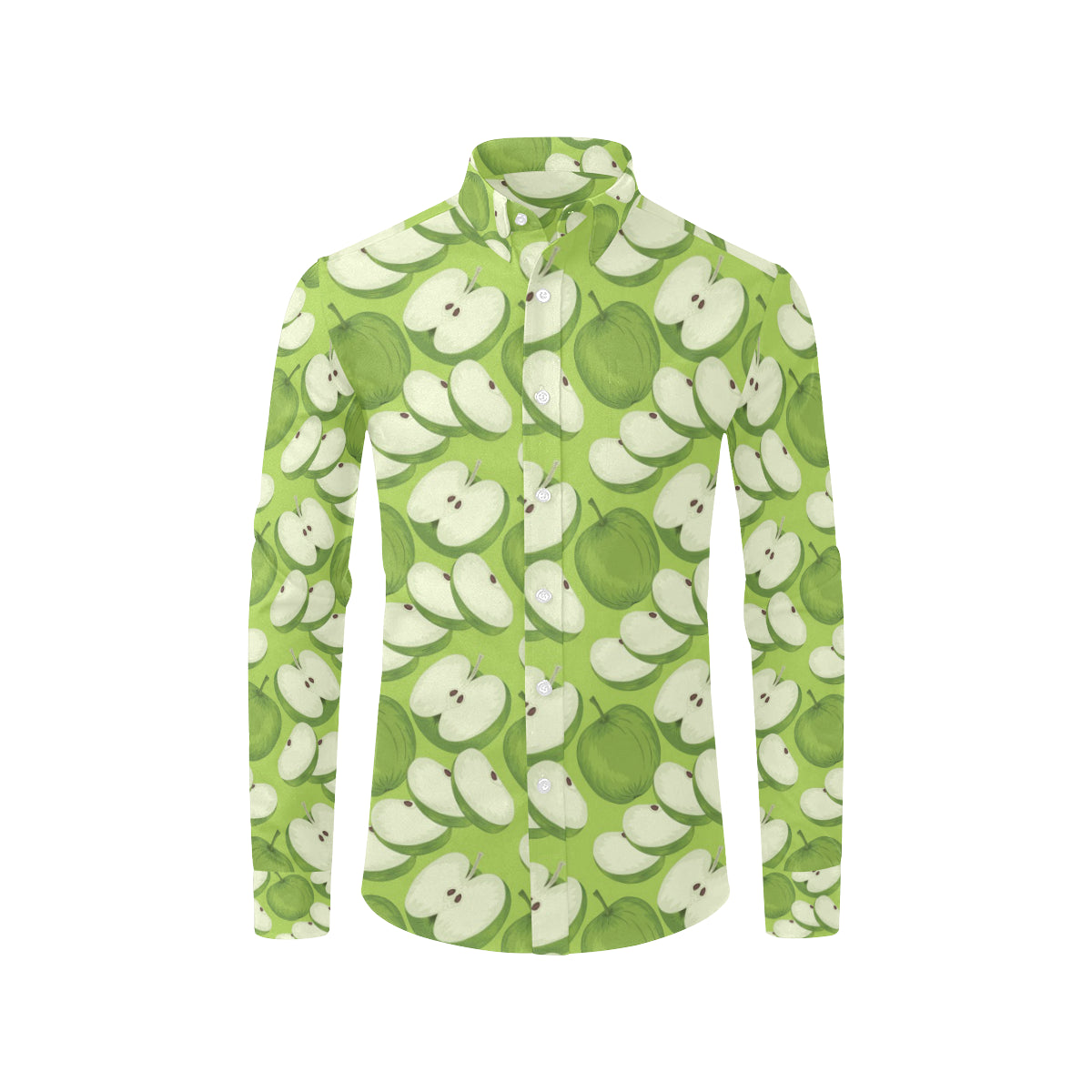 Apple Pattern Print Design AP010 Men's Long Sleeve Shirt