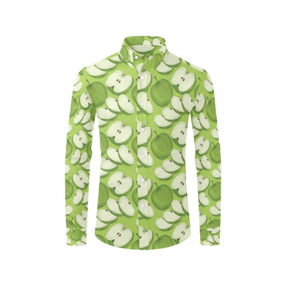 Apple Pattern Print Design AP010 Men's Long Sleeve Shirt