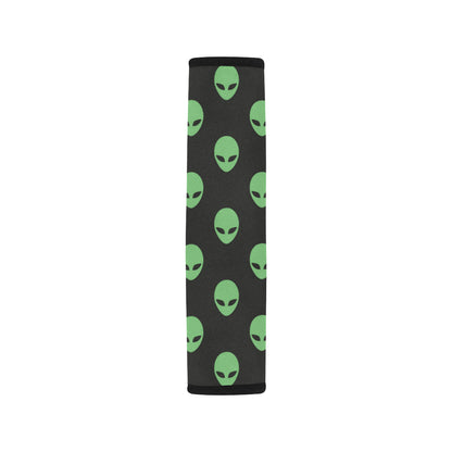 Alien Green Neon Pattern Print Design 01 Car Seat Belt Cover