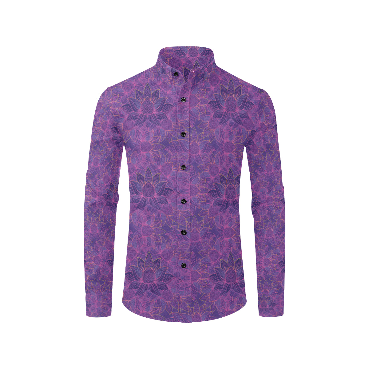Bohemian Lotus Mandala Style Men's Long Sleeve Shirt