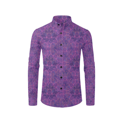 Bohemian Lotus Mandala Style Men's Long Sleeve Shirt