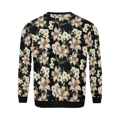 Lily Pattern Print Design LY03 Men Long Sleeve Sweatshirt