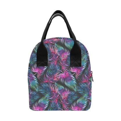 Palm Leaves Pattern Print Design PL010 Insulated Lunch Bag