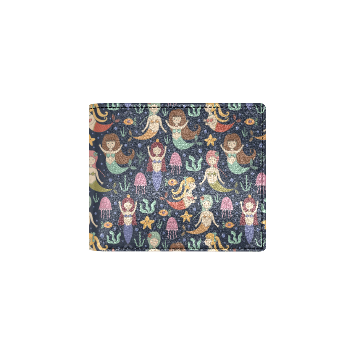 Mermaid Cartoon Pattern Print Design 03 Men's ID Card Wallet