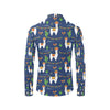 Llama Cactus Pattern Print Design 05 Men's Long Sleeve Shirt