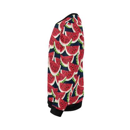 Watermelon Pattern Print Design WM011 Men Long Sleeve Sweatshirt