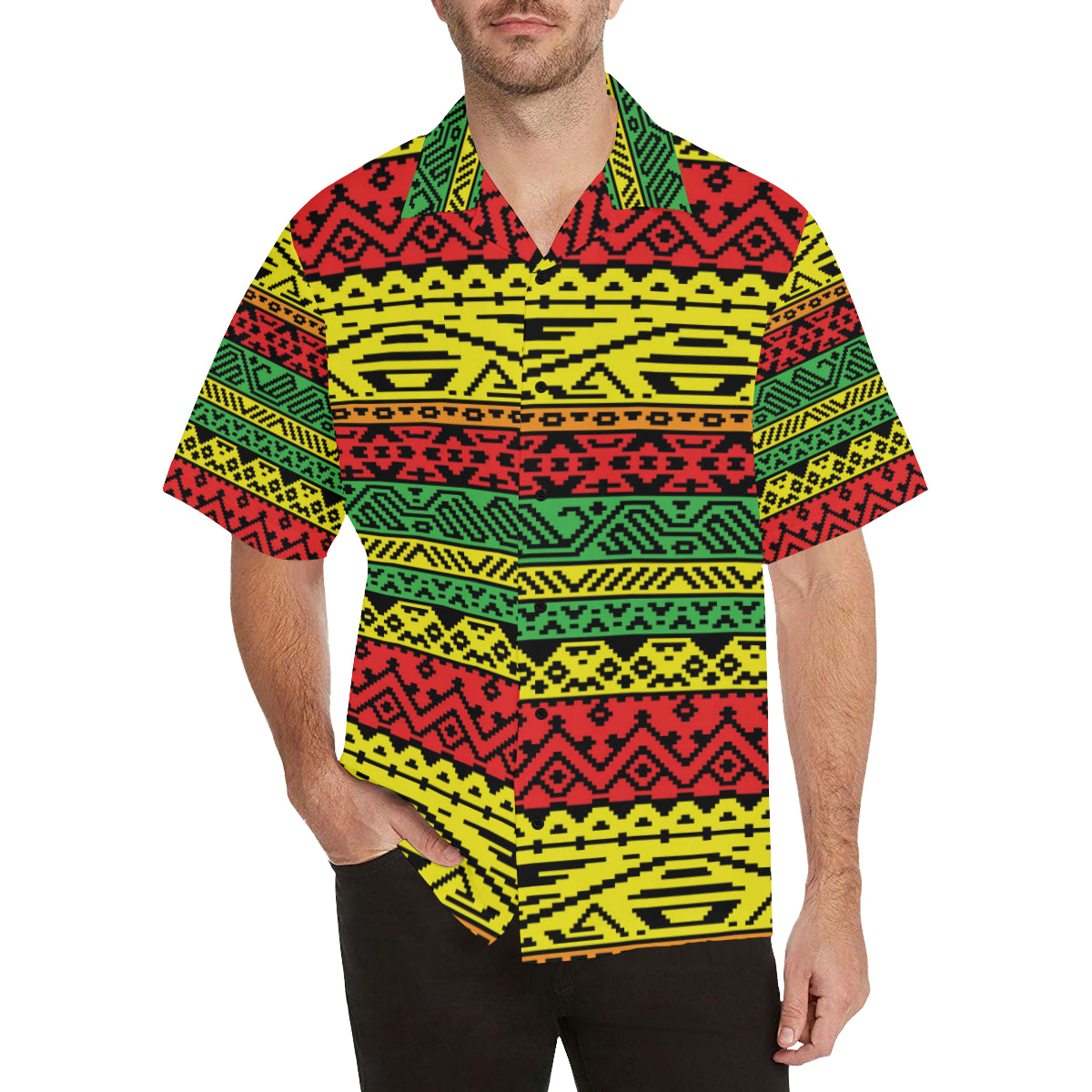 Rastafarian Pattern Print Design A02 Men's Hawaiian Shirt