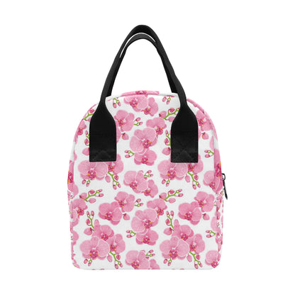 Orchid Pink Pattern Print Design OR07 Insulated Lunch Bag