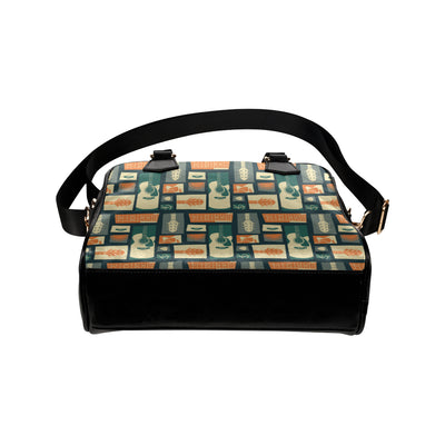 Acoustic Guitar Pattern Print Design 02 Shoulder Handbag