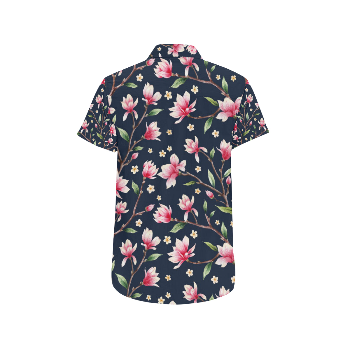 Magnolia Pattern Print Design MAG09 Men's Short Sleeve Button Up Shirt