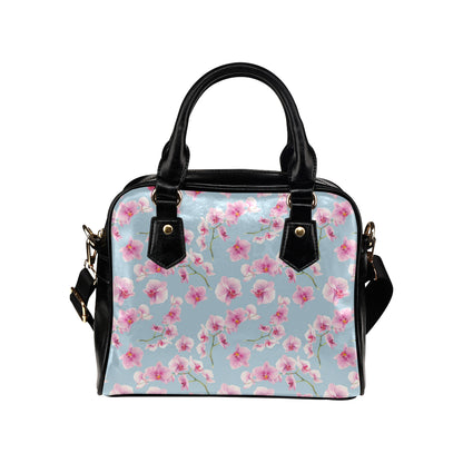 Orchid Pattern Print Design A01 Shoulder Handbag