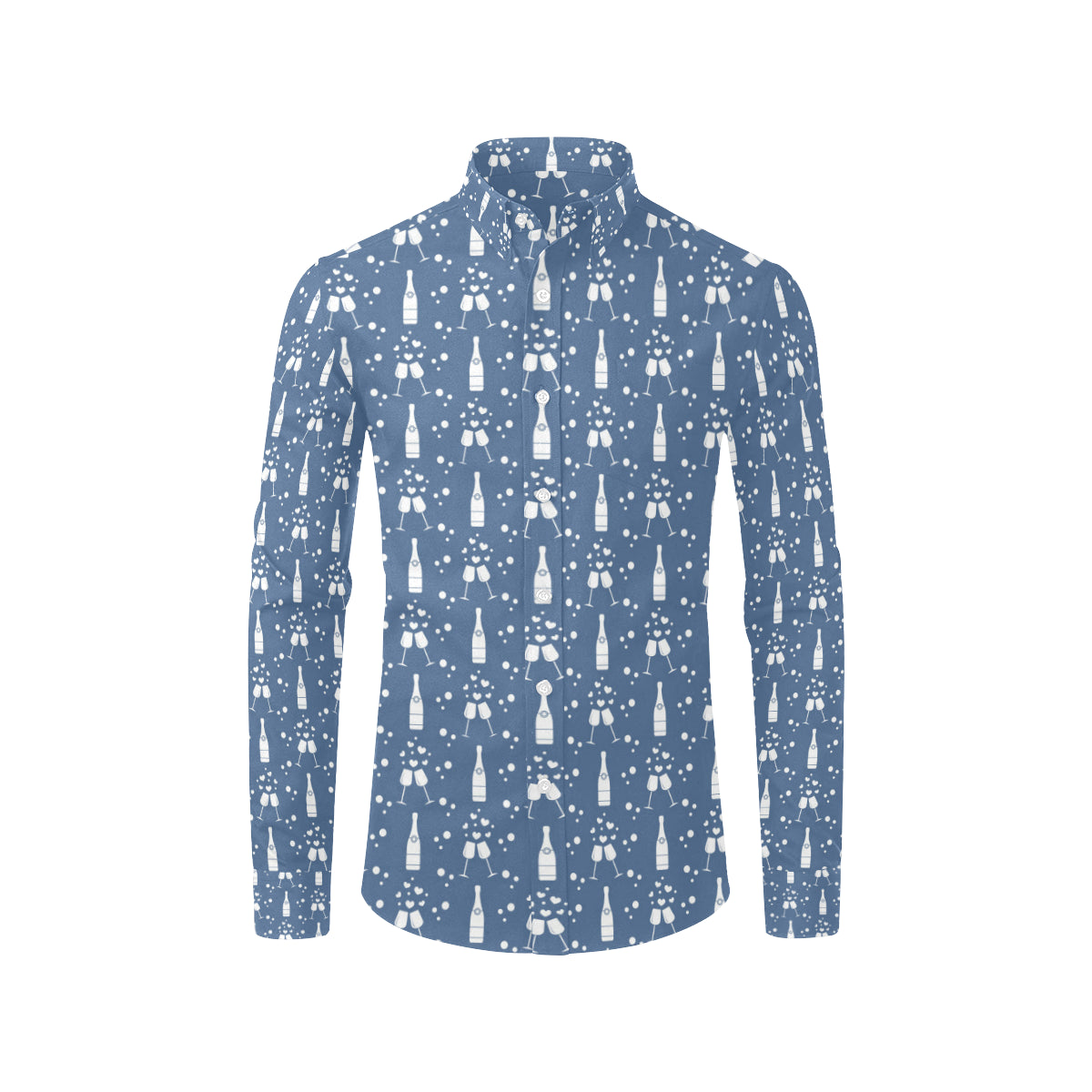 Champagne Pattern Print Design 05 Men's Long Sleeve Shirt