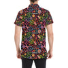 Peace Sign Colorful Design Print Men's Short Sleeve Button Up Shirt