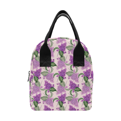 Lilac Pattern Print Design LI02 Insulated Lunch Bag