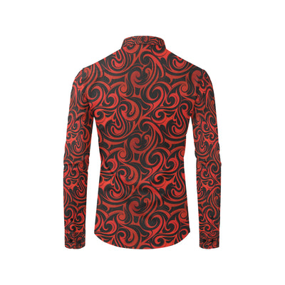 Maori Red Black Themed Design Men's Long Sleeve Shirt