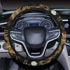 Steampunk Butterfly Design Themed Print Steering Wheel Cover with Elastic Edge