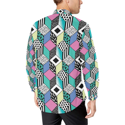 90s Pattern Print Design 3 Men's Long Sleeve Shirt