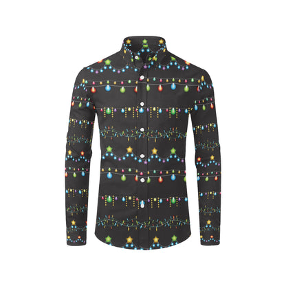 Christmas Light Pattern Print Design 01 Men's Long Sleeve Shirt