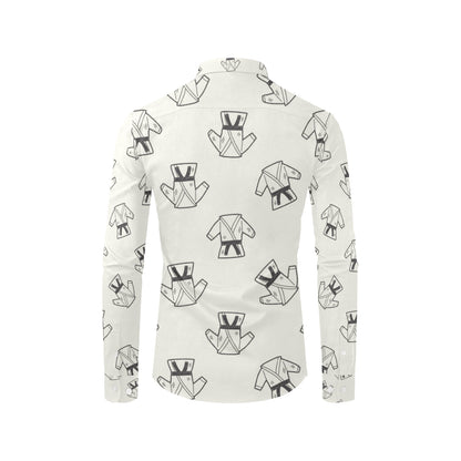 Karate Pattern Print Design 01 Men's Long Sleeve Shirt