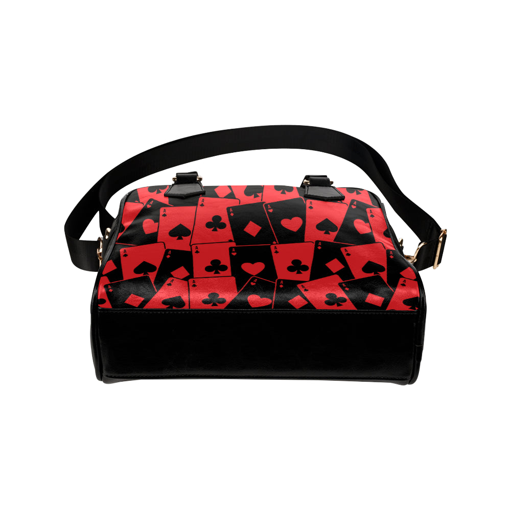 Poker Cards Pattern Print Design A01 Shoulder Handbag