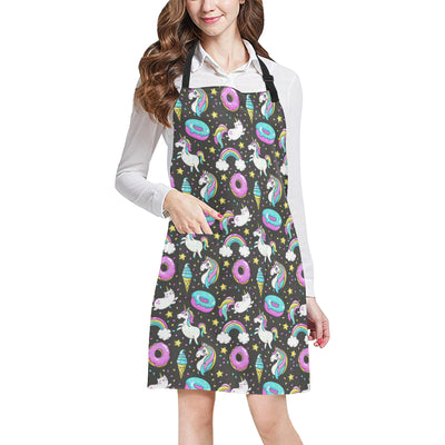 Donut Unicorn Pattern Print Design DN09 Apron with Pocket