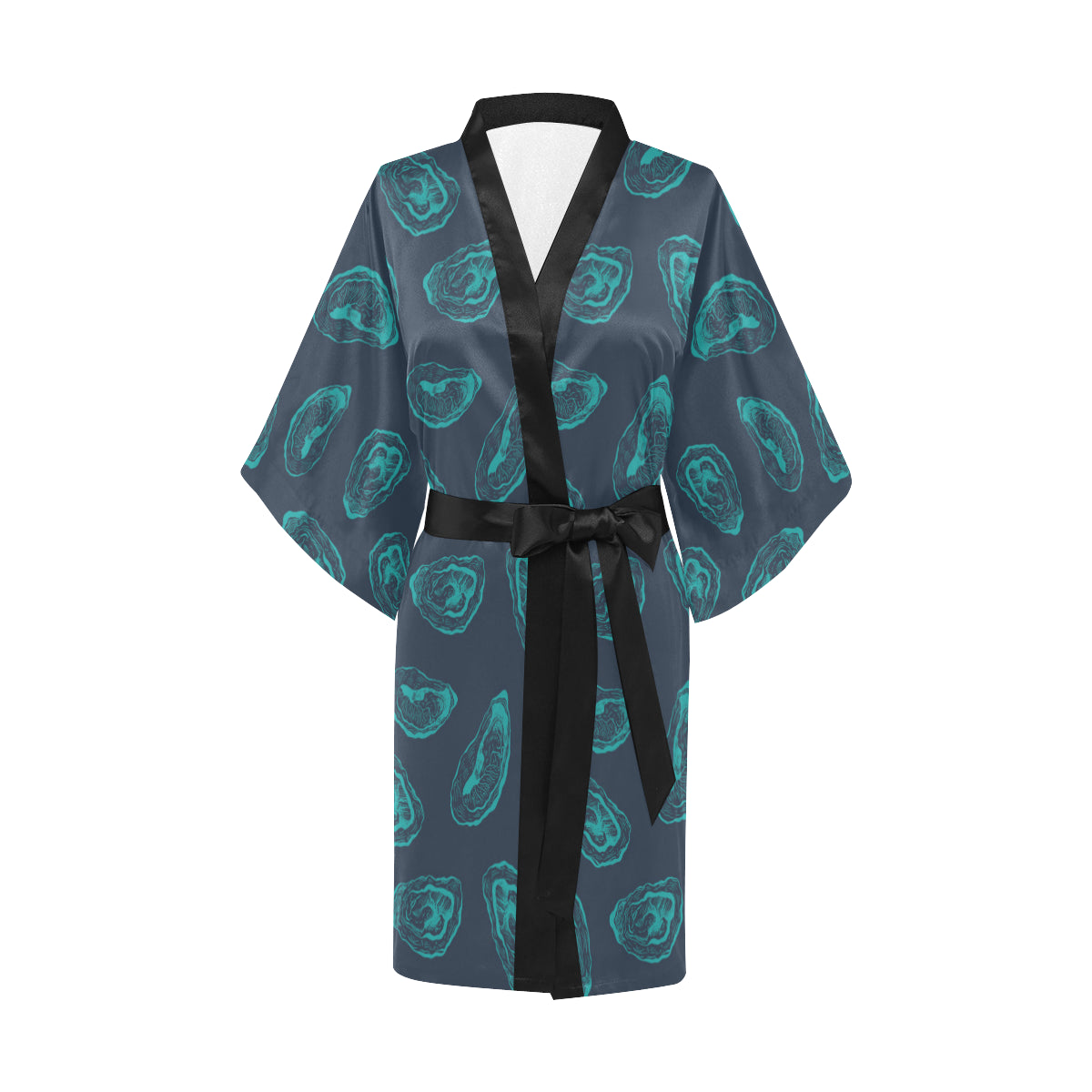 Oyster Pattern Print Design 01 Women's Short Kimono