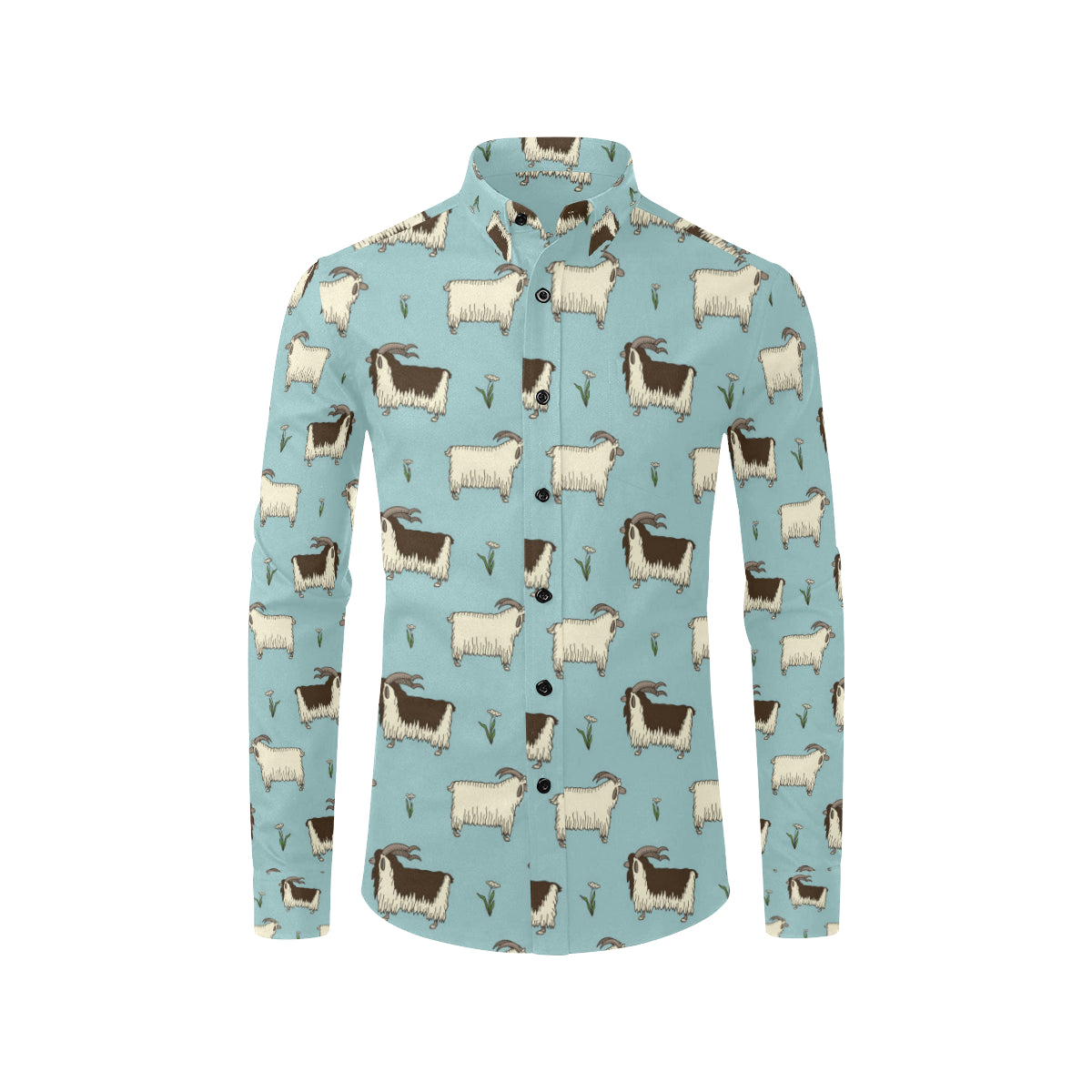 Goat Pattern Print Design 02 Men's Long Sleeve Shirt