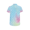 Rainbow Pattern Print Design A06 Men's Short Sleeve Button Up Shirt