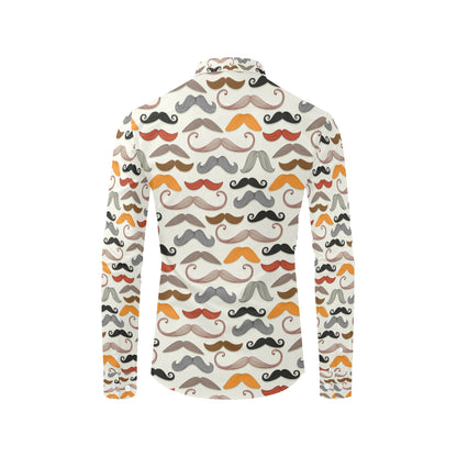 Mustache Pattern Print Design A02 Men's Long Sleeve Shirt