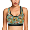 Fox Autumn leaves Themed Sports Bra