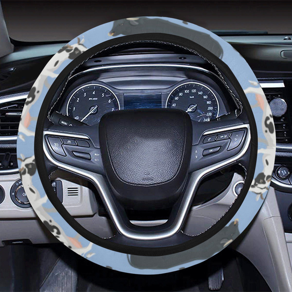 Cattle Pattern Print Design 02 Steering Wheel Cover with Elastic Edge