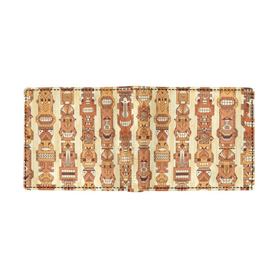 Tiki Orange Vertical Pattern Men's ID Card Wallet