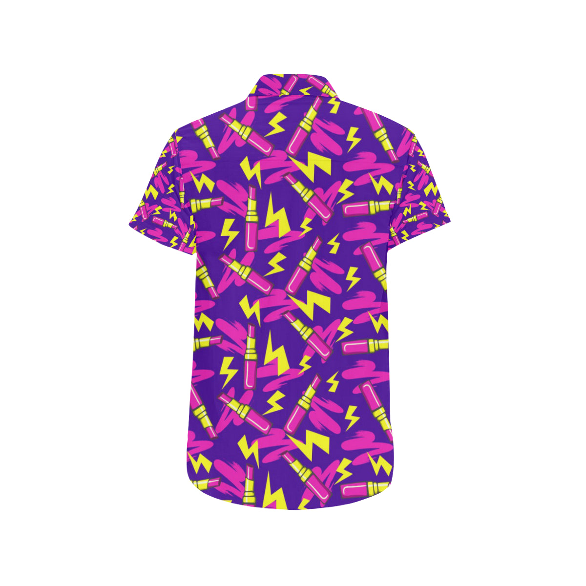 Lipstick Pattern Print Design LT04 Men's Short Sleeve Button Up Shirt