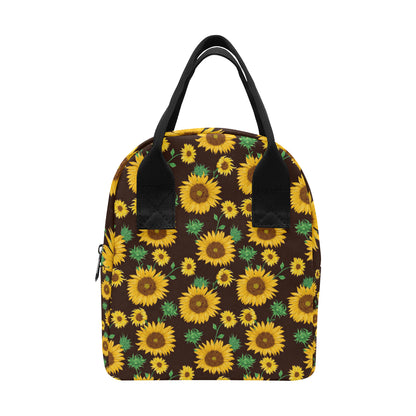 Sunflower Pattern Print Design SF01 Insulated Lunch Bag