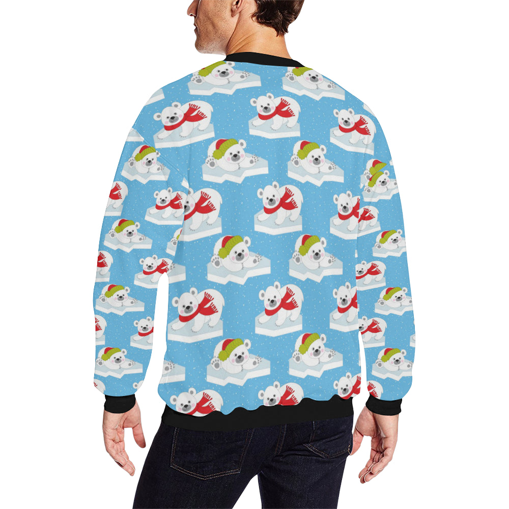 Polar Bear Pattern Print Design PB06 Men Long Sleeve Sweatshirt