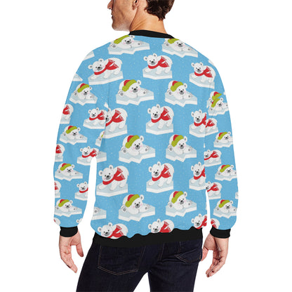 Polar Bear Pattern Print Design PB06 Men Long Sleeve Sweatshirt