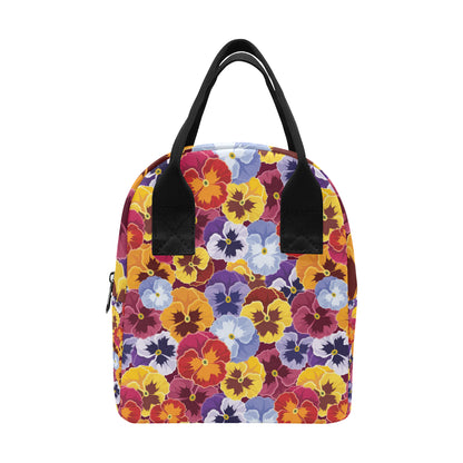 Pansy Pattern Print Design PS01 Insulated Lunch Bag