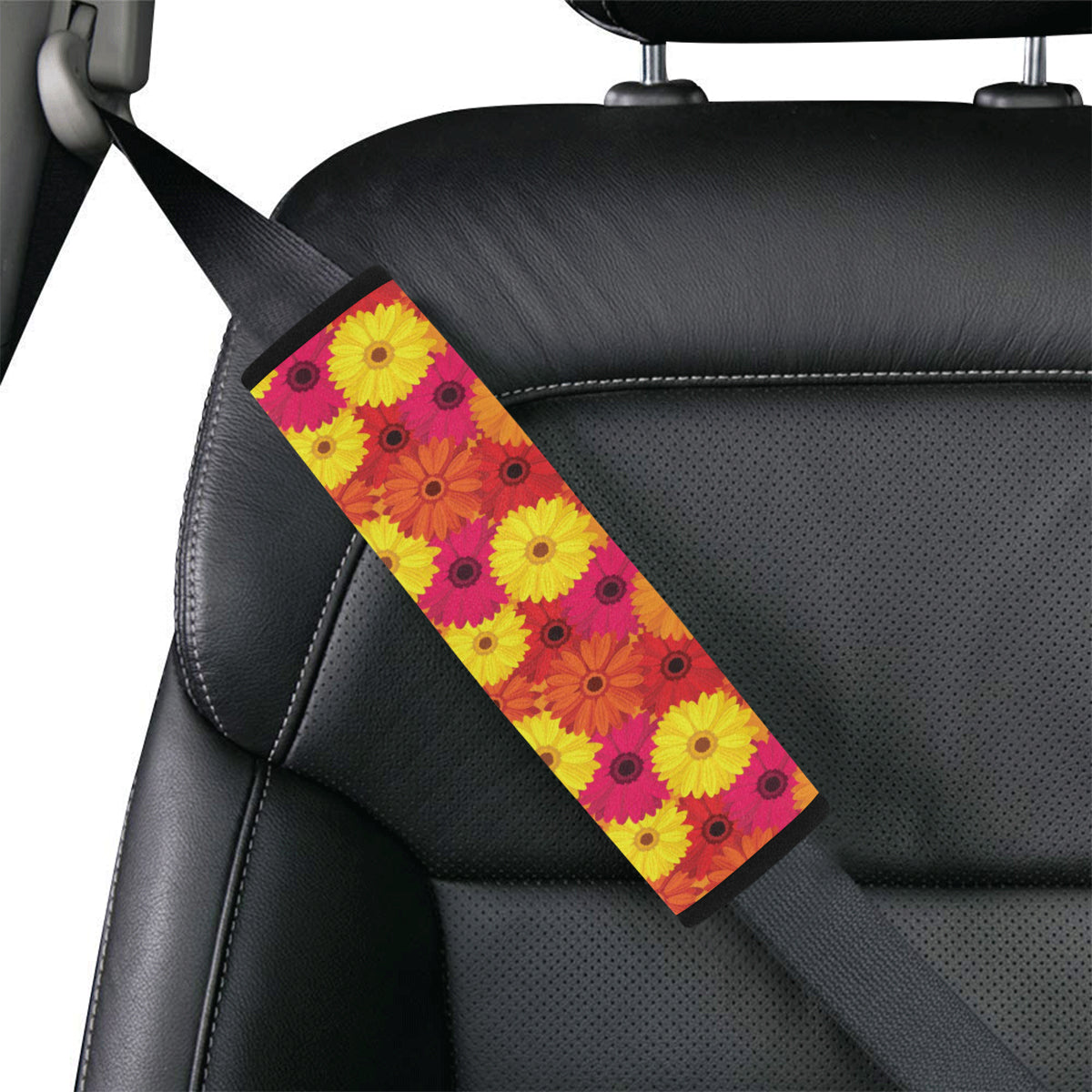 Gerberas Pattern Print Design GB05 Car Seat Belt Cover